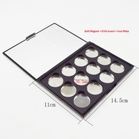 Palette de fards à paupières magnétique 12 couleurs, boîte compacte en plastique ABS, impression sérigraphique, boîte de maquillage magnétique haut de gamme
