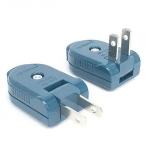 US wireable plug 10A250V type A two flat pins wiring plug blue America Electric Plug TopJHD-2201 2202