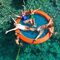 Hamac flottant gonflable rond en PVC personnalisé pour piscine, transat de bain pour yacht et bateau, idéal pour les fêtes en mer