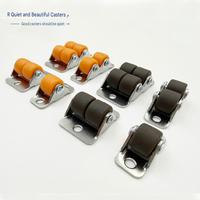 Roulettes directionnelles miniatures à double rangée de 0,5 pouce, roulettes pour tiroirs, mini-roues linéaires, roulettes directionnelles à deux trous de 13 mm pour armoire à chaussures