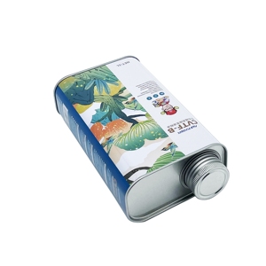 Bidon en fer blanc vide de 1L, carré/rectangulaire, avec bouchon à vis, pour solutions d'emballage d'huile moteur en gros - Product Image 4