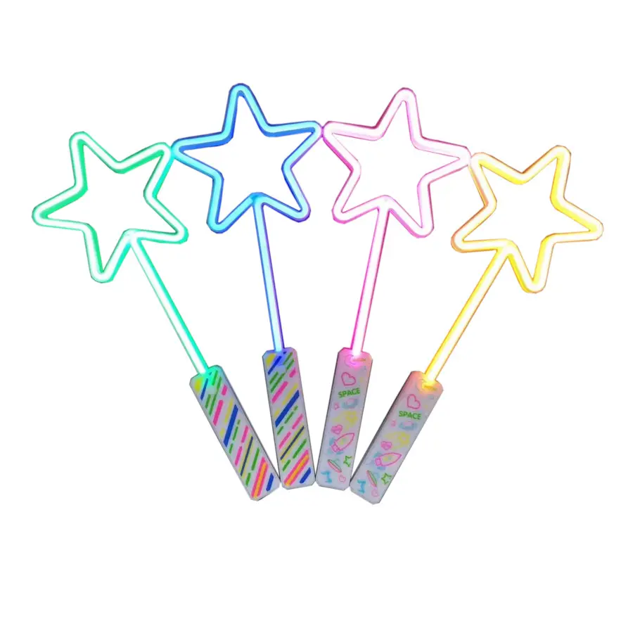 Regalo di supporto per concerti per feste giocattoli luminosi colorati pentagramma cuore di pesca bastone lampeggiante spada