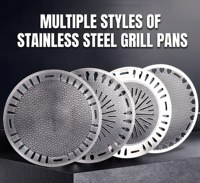 Koreaanse houtskool BBQ grillpan van roestvrij staal, 295mm/330mm verdikte grillplaat voor thuis, restaurant en BBQ-feestjes