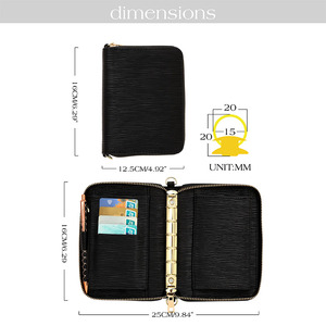 Hongbo 27 màu A7 Saffiano Epi da Zippy Ngân Sách Vòng chất kết dính Ví vòng tay với Fly Leaf món quà giáng sinh nộp hồ sơ sản phẩm - Product Image 6