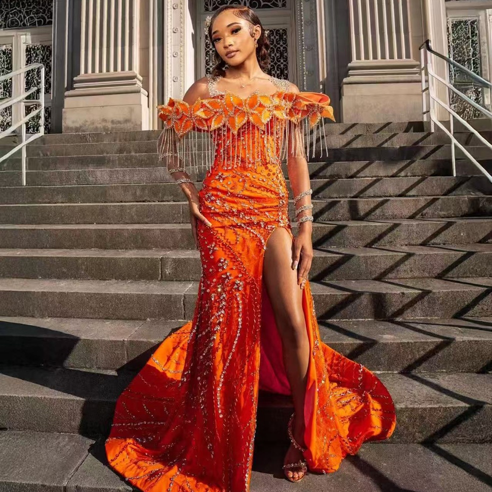 Nigerian Prom Dresses - Floor-Length Mermaid Gowns
