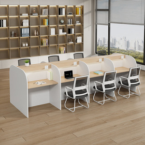 ชุดโต๊ะเก้าอี้ไม้สไตล์โมเดิร์นสำหรับการเรียนแบบอินเทอร์แอคทีฟ พร้อมฉากกั้นสำหรับใช้งานคนเดียว เหมาะสำหรับสำนักงาน <span class=keywords><strong>สอ</strong></span>บระดับปริญญาโท ห้องสมุดทั่วไป และการใช้งานทั่วไป - Product Image 5