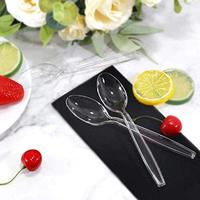 Cuillères en Plastique Transparent Robustes Écologiques en Gros Qualité Alimentaire Jetables Réutilisables pour Mariages Camping et Autres Occasions