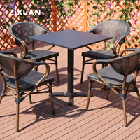 Meubles de balcon empilables toutes saisons, coussin de rotin en aluminium, Patio simple extérieur, chaise de salle à manger de jardin, chaises de bistrot