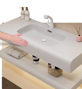 Meuble de salle de bain moderne en bois massif personnalisé George Group avec miroir LED, vasque en céramique et emballage de protection multicouche - Product Image 4