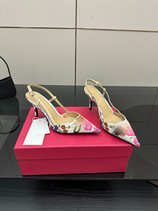 Sandales imprimées à bout pointu avec bride arrière et talon fin, talons hauts à bride droite, chaussures élégantes pour femmes - Product Image 3