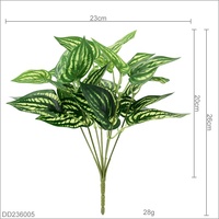 Feuillage artificiel de Peperomia Melon d'eau en brins pour la décoration murale végétale et les arrangements en pot
