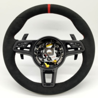   Volante con Diseño de Remaches Calefactables para Porsche 718 911 GT3 Cayenne Macan Boxster Cayman Taycan Panamera Carrera