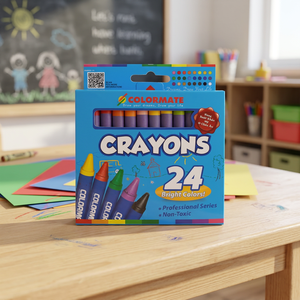 Hot Sale Toddlers Non Toxic Jumbo Crayons Set 24 Colors Erasable Learning Colormate for Children - Product Image 2