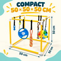 Parc de jeu pour chiot en PVC écologique, réglable et résistant aux morsures, avec jouets suspendus pour un jeu interactif et un équipement d'entraînement pour animaux de compagnie