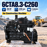 Moteur diesel turbocompressé 6 cylindres SCDC Cums 6CTA8.3-C260 260HP 2200RPM 4 temps refroidi par eau pour machine de construction