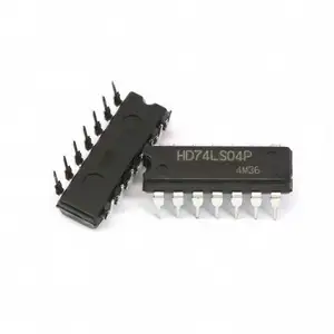 Ic hd74ls04p hd74ls04 inversor hexagonal, circuito lógico de 14 pinos de plástico dip 74ls04