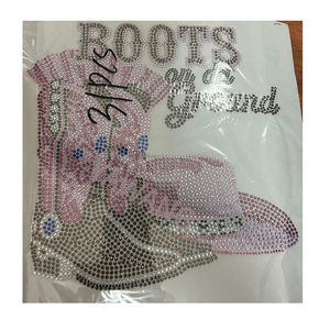 مخصص راعية البقر أحذية أجنحة الراين نقل بلينغ أحذية الإصلاح الساخنة Britches و Bandanas عزر حجر الراين نقل للملابس - Product Image 3