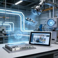 Panel PC Industrial Integrado de 15 Pulgadas con Pantalla Táctil, Computadora Todo en Uno con Windows 11
