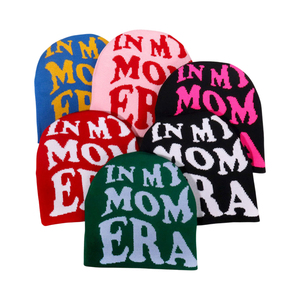 Biểu Tượng Tùy Chỉnh Beanie Hat Trẻ Và Thời Trang Phổ Biến Bold Letter Loại Hai Lớp Đan Y2K Beanie Cuffless Acrylic Mũ Mùa Đông - Product Image 6