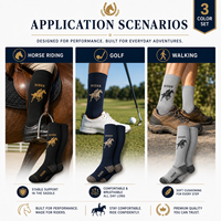 Chaussettes d'équitation personnalisées de qualité supérieure avec logo personnalisé, chaussettes d'équitation hautes jusqu'au genou pour hommes, chaussettes d'équitation de compression