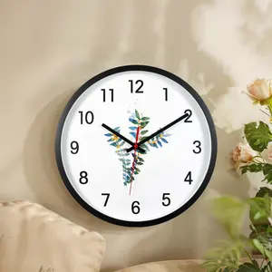 Horloge murale à quartz ronde en plastique, 12 pouces, facial imprimé, à piles, personnalisé