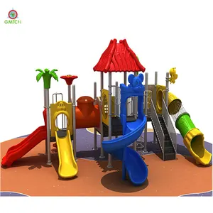 Child Theme Park Plastic Toy Outdoor Castle Big Slide For Kids