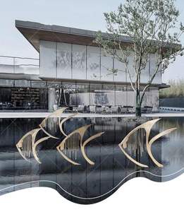 Escultura de metal de alta qualidade personalizada, esculturas de jardim em aço inoxidável para vila - Product Image 6