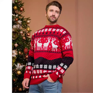 2026 nouveau KJ 2024 fabricants personnalisés conception col rond à manches longues tricot hommes femmes <span class=keywords><strong>renne</strong></span> <span class=keywords><strong>pull</strong></span> de noël - Product Image 3
