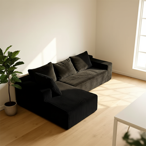 Canapé modulaire en forme de L moderne, en velours côtelé, garni d'éponge, 3 à 6 places, pour appartement ou hôtel - Product Image 1