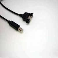 Câble USB 2.0 USB B mâle vers femelle, câble d'extension de port de montage sur panneau avec vis de verrouillage