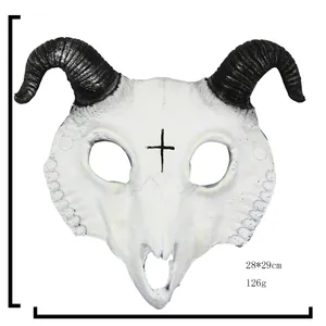 Halloween Demon <strong>Mask</strong> with Horror Sheep Horn Head Cosplay Costume Decor for Masquerade Party - Product Image 6