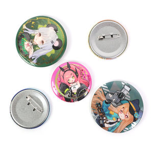 Vograce Pro Fabriek Prijs Ronde Knop Badge Custom Verhoogde Folie Afdrukken Hot Stamping Glitter Holografische Knop Pinnen - Product Image 6