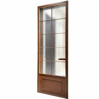 Porte intérieure en bois cintrée avec verre dépoli et panneau encastré, style Shaker, pour villa