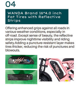 Bicicleta Eléctrica Todoterreno KOOLUX, Potente Mini Bicicleta Eléctrica <span class=keywords><strong>Fatbike</strong></span> con Cuadro Ligero de Aluminio y Motor sin Escobillas de Largo Alcance - Product Image 2