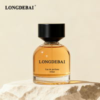 Vente en gros de flacons de parfum vides uniques en verre, 30 ml, 50 ml, 100 ml, flacon de parfum rond en cristal de luxe avec bouchon noir