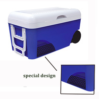 Glacière isotherme robuste personnalisée de 60 L en PP rotomoulé, rigide, pour la plage et la pêche, avec roues