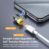 Adaptador de Corriente Giratorio de 540° A01T2 |   Adaptador de Carga Magnético Universal 3 en 1 para iPhone, Samsung, Xiaomi, Teléfono Móvil Android, Auriculares