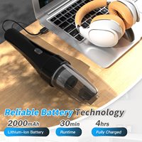 Aspirateur de voiture portable haute performance 8500Pa 12V rechargeable, aspirateur à main pour le nettoyage automobile
