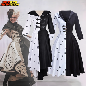 Disfraces de <span class=keywords><strong>Cruella</strong></span> en 3 Estilos, Disfraz de <span class=keywords><strong>Cruella</strong></span> De <span class=keywords><strong>Vil</strong></span> para Niñas, Traje de Fiesta para Halloween - Product Image 1