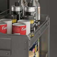 ARTSTEEL Panier coulissant à 2 niveaux, gain de place, avec amortissement, en aluminium, moderne, pour armoire de cuisine murale