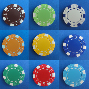 Keripik Poker Profesional Berwarna Kustom 11.5g dari Bahan Komposit Tanah Liat Bergaris untuk Kasino - Product Image 2