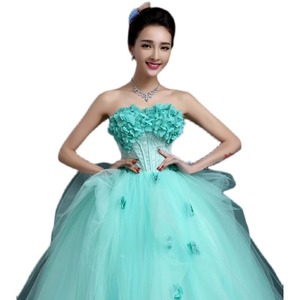 Strapless Ball Gown Chiffon Long Evening Dress Floral Print Empire Waistline Women's Performance Costume - Product Image 5
