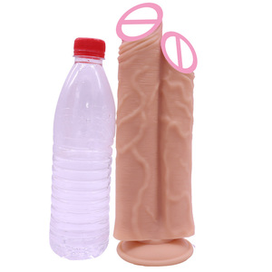 Delove di alta qualità PVC Dildo Super grandi teste doppie artificiali pene sensuali giocattoli sessuali per donne masturbatori - Product Image 5