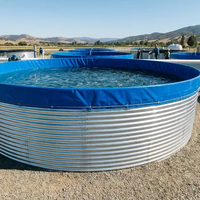 Réservoirs d'eau circulaires en acier galvanisé pour l'aquaculture et l'irrigation, avec tissu PVC et longue durée de vie