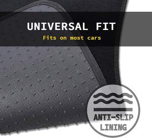 Alfombrillas de coche de alfombra negra de 4 piezas Premium con almohadilla de talón de vinilo para Conductor, pasajero y alfombrillas de vehículo Premium de piso trasero - Product Image 5
