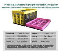 Caisse en maille pliable et empilable durable de 530*360*295 mm avec poignée intégrée