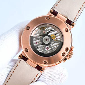 Montre mécanique automatique de style designer avec logo personnalisé, acier inoxydable, cadran en cristal saphir, bracelet en cuir/cuir PU, tendance - Product Image 5