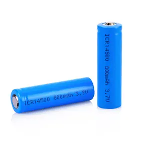 3.7v aaリチウムイオン充電式バッテリー14500リチウムイオンバッテリー400mah 500mah 600mah 800mah