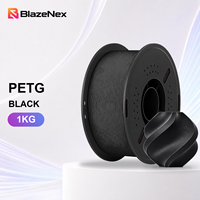 Filament d'impression 3D BlazeNex PETG 1,75 mm, prototypes durables, noir, résistant aux chocs, faible tendance à la déformation, 1 kg pour l'impression 3D créative