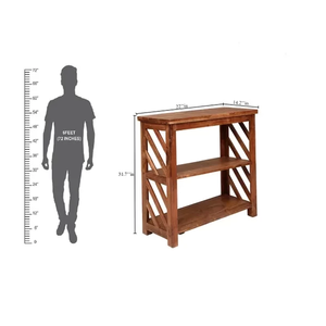 Estantería Jodhpuri Woods Soker con Acabado Natural, Elegante y Duradera, Unidad de Madera para Organizar Libros, Decoración y Accesorios - Product Image 4